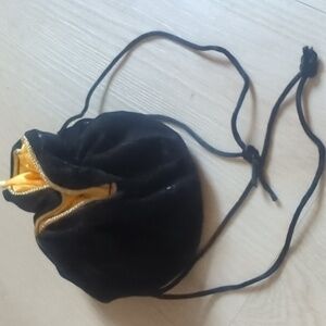 Fendi Black Velvet Pouch with Gold Interior